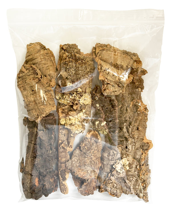 Image of cork bark chunks in a 12" by 15" bag