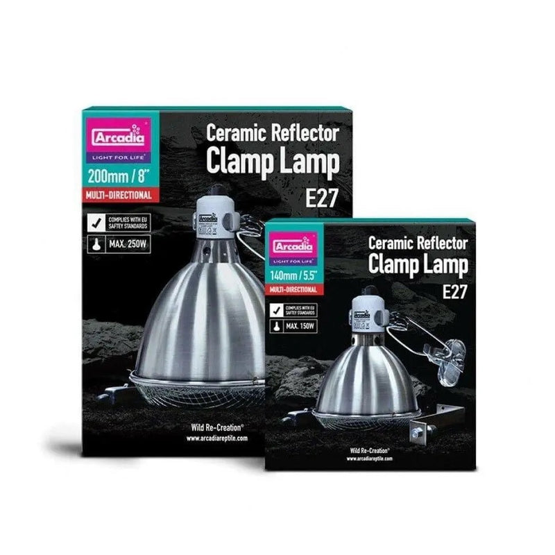 Ceramic Reflector Clamp Lamp, Chrome