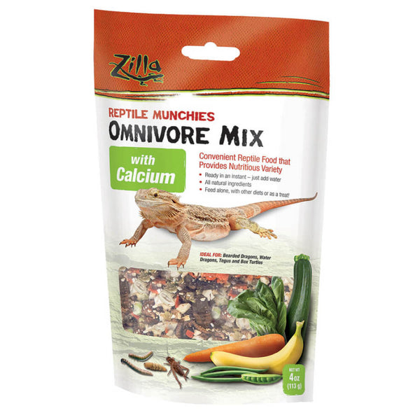 Reptile Munchies Omnivore Mix with Calcium, 4 oz