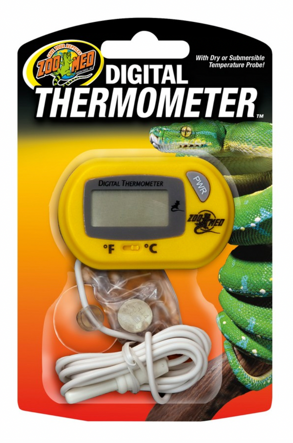 Zoo Med Digital Terrarium Thermometer with Temperature Probel Reptile  Terrarium